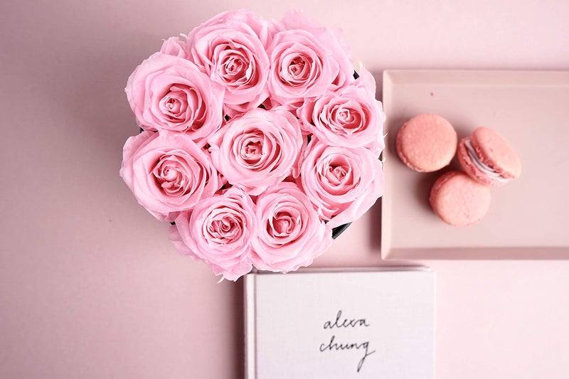 JUSTOYOU 10Pcs Artificial Roses Flowers for Valentine's Day, Realistic Blossom Roses, Real Touch Silk Rose, Single Fake Flower Long Stem Bouquets for Home Wedding Party Decoration (10Pcs, Pink) - Image 5
